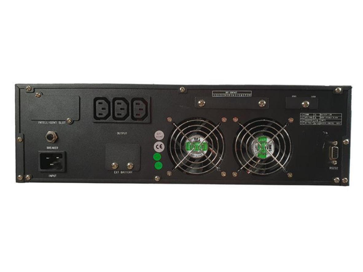 Màn hình LCD và cổng RS232/USB giúp giám sát UPS rack Sorotec HP9116CR 6KR-XL thuận tiện hơn.
